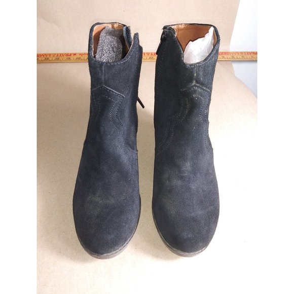 Lucky Brand Boots Suede Zipper Ankle Boots Size 6.5 - Picture 2 of 5